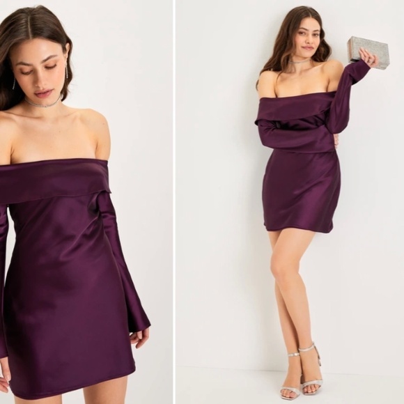LULUS Sexy Wedding Prom Formal Event Classy Holidays Satin Mini Dress NWOT - Picture 1 of 6